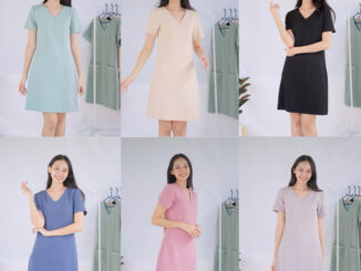 Dressii Me : V Dress - ใหม่ ! ชุดเดรส ชุดทำงาน คอวี ทรงเอ XS - XXL (อ่านรายละเอียดก่อน)