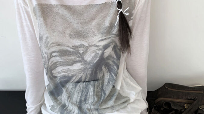 PAIMILAI เสื้อยืด แขนยาว พิมพ์ลาย ทรงหลวม สไตล์บอททอม สําหรับผู้หญิง PAIMILAI เสื้อยืด แขนยาว พิมพ์ลาย ทรงหลวม สไตล์บอททอม สําหรับผู้หญิง