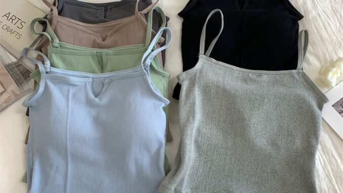 เสื้อสายเดี่ยว พร้อมแผ่นรองหน้าอก สำหรับสตรี เสื้อสายเดี่ยว พร้อมแผ่นรองหน้าอก สำหรับสตรี