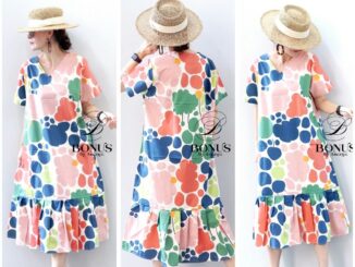‼️‼️ New Collection‼️‼️ Bonus by Ananya New Arrivals ‼️ชุดเดรสคอวีผ้าคอตตอนญี่ปุ่นแท้100% พิมพ์ลาย ดีไซด์ทร