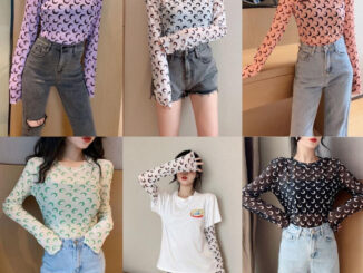 ⛱️ ⛱️ เสื้อยืดแขนยาว เสื้อครอปแขนสั้น การป้องกันแสงแดดชายหาด เซ็กซี่ น่ารัก